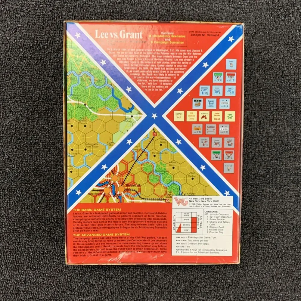 Lee vs. Grant: The Wilderness Campaign of 1864 (1988) Victory Games War Game